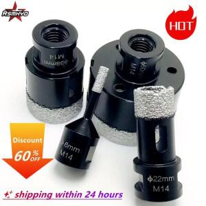 RSMXYO 드라이 다이아몬드 드릴링 코어 세라믹 타일 구멍 톱 커터, 화강암 대리석 비트, 크라운, M14 스레