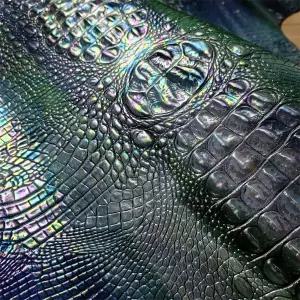 인조가죽시트지 가죽 수선패치 1.2/1.4mm 악어 프린트 소가죽. 첫 번째 레이어 가죽. 원단. 가방용 수제 DI