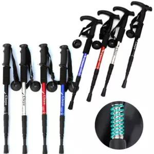 내구성강한 듀랄루민 등산스틱 초경랑 4단스틱 T자 I자 체중분산 지면충격흡수 시스템