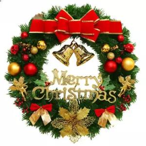 홈파티 화환 크리스마스 원형 리스 문장식 현관 장식품 벽걸이 트리 인테리어