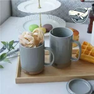 [하프클럽/브이와이]그레이 음료컵 도자기 머그컵 커피잔 카페 용기