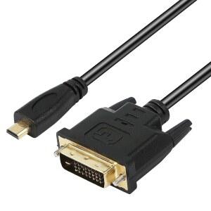 eAj XMSJSIY 마이크로 HDMI-DVI-D 어댑터, 남성용 DVI 커넥터 - 모니터/디스플레이/프로젝터 비디오 컨버터용 180만 케이블(1팩)