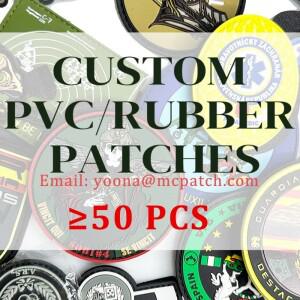 사용자 정의 PVC 패치 도매 50PCS 3D 실리콘 빛나는 전술 배지 후크 & 루프 백업과 개인화 된 고체 고무