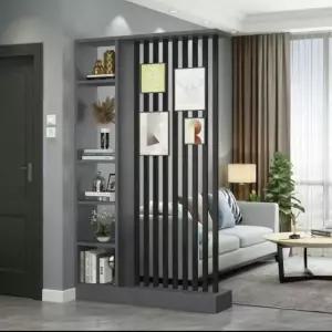 원목 파티션 간살 가벽 우드 칸막이 공간분리 주방 사무실 인테리어 타공