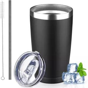 뚜껑과 빨대가 포함된 구데마오 20온스 텀블러 스테인리스 스틸 단열 커피 이중 벽 진공 여행용 머그컵