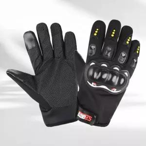 라이더용 가죽 터치 반장갑 겨울 방한용 장갑 세트