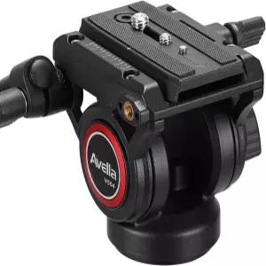 빠른 릴리스 플레이트가 있는 아벨라 비디오 삼각대 유체 헤드 만프로토와 호환되는 경량 헤비 듀티 캐논