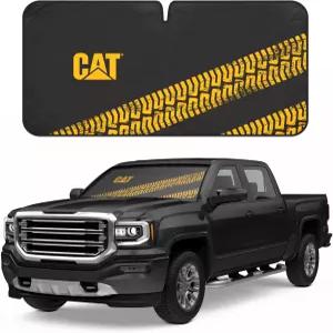 자동차/트럭용 고양이 자동 그늘막 팝업 선 UV 반사 블랙 노란색 타이어 트랙 포함 - 점보 사이즈 64 x 32