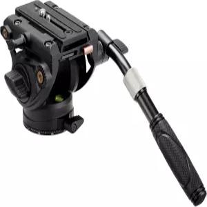 Cayer K6 유체 헤드 조절 가능한 팬 핸들이 있는 금속 카메라 삼각대 비디오 헤비 듀티 틸트 DSLR 망원경