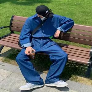 데님 점프수트 남자 긴팔 청바지 정장 멜빵바지 캐주얼 블루 팬츠 작업복