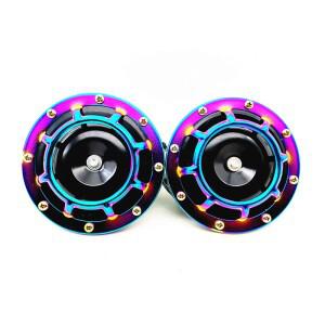 자동차 경적 멀티 컬러 12V 디스크 전기 에어혼 키트, 듀얼 톤 슈퍼 라우드 알람 신호, 오토바이 트럭 액세