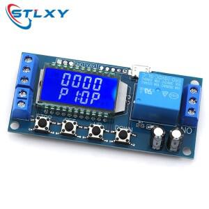 6-30V 마이크로 USB 디지털 LCD 디스플레이 시간 지연 릴레이 모듈 제어 타이머 스위치 트리거 사이클 XY-L