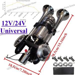 105DB 에어 혼 12 24V 트럭 경적 용 범용 전자 제어 공기 저장 튜브 펌프로 귀 보호 유지 슈퍼 시끄러운