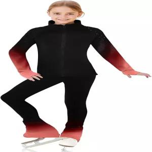 류후오 피겨 스케이팅 트레이닝 팬츠 재킷 소녀 플리스 반짝이는 컬러 다이아몬드 편안한 따뜻한 운동복