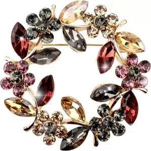 빈티지 로즈 플로럴 크리스탈 펄 플라워 브로치 핀 - 여성 소녀용 라인스톤 코트 웨딩 숄 파티 무도회