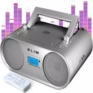 KLIM 붐박스 B4 CD 플레이어 휴대용 오디오 시스템 - AM/FM 라디오 MP3 블루투스 AUX USB 유선 및 무선