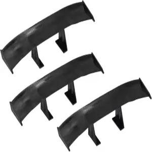 3Pcs 유니버설 카 미니 스포일러 윙 크리에이티 오토 테일 카본 섬유 텍스처 장식 천공 없음 6.7인치 블랙