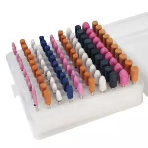 루오케 100개 연삭 돌 세트 - 1/8인치 샹크 모듬 연마 장착 비트 회전 도구용 산화 알루미늄 드레멜(혼합