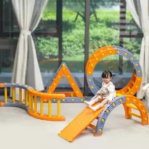 키즈카페 놀이터 실내 미끄럼틀 무지개사다리 클라이밍 매트 거실 조합형 플레이