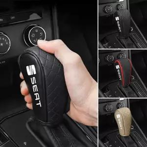 자동차휠캡 가죽 자동차 기어 변속기 노브 커버 논슬립 핸들 시트 레온 5F Mk3 이비자 타라코 아로나 아테