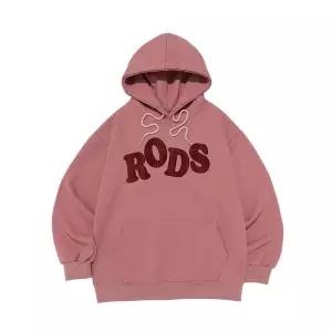 [로아드로아][기모/NO기모] RODS 빅 로고 체크 후드티 (핑크)