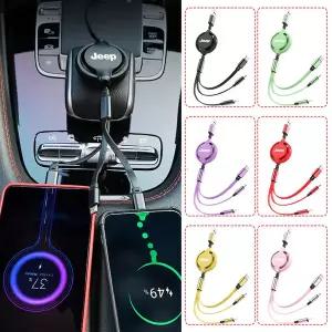 자동차휠캡 자동차 3 in 1 USB 충전 케이블 지프 랭글러 그랜드 체로키 컴패스 레니게이드 타이어 스템 에