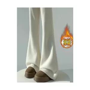 여자 다리가 긴 부츠컷 바지 기모 캐시미어 하이웨스트 와이드 플레어 슬리퍼 SPO마켓1