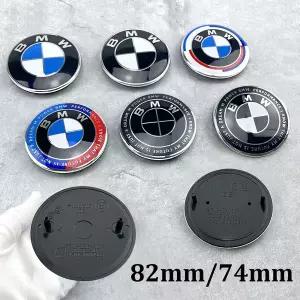 자동차휠캡 2개 74mm/82mm 50주년 기념 자동차 앞 보닛 엠블럼 트렁크 후면 배지 로고 미니 소형 BMW 호환