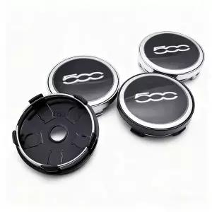 자동차휠캡 4개입 500 로고 엠블럼 자동차 휠 센터 캡 60MM 56MM 허브 500C 배지 림 허브캡 커버 교체용 스