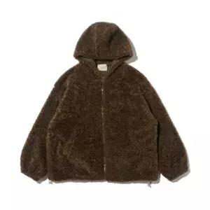 [로아드로아]허그 플리스 후드 점퍼 (브라운)