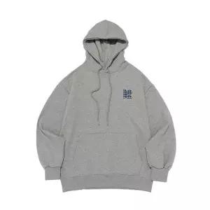 [로아드로아][기모/NO기모] 스몰 체크 심볼 로고 후드티 (멜란지)