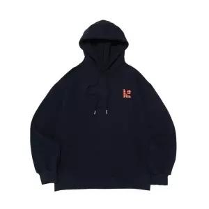 [로아드로아][기모/NO기모] 스몰 체크 심볼 로고 후드티 (네이비)