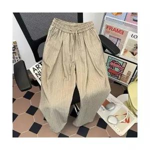 남성 기본 면 바지 차콜 스트라이프 캐주얼 가을 일자 통 스포M3