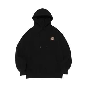 [로아드로아][기모/NO기모] 스몰 체크 심볼 로고 후드티 (블랙)