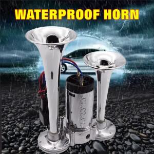 150dB 자동차 전기 경적 듀얼 트럼펫 스피커 12V 에어혼 사이렌 소리 보안 경보 신호 기차 트럭 보트 SUV용