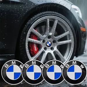 자동차휠캡 4개 56mm 자동차 휠 허브 커버 배지 스티커 BMW 호환 M 50주년 기념 E39 E46 E90 E36 E60 E34 E