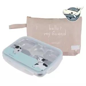 [하프클럽/브이와이]스텐 수납식판 스텐식판 용기 케이스 포함