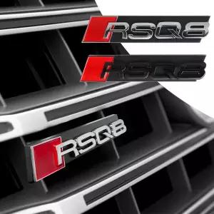 자동차휠캡 ABS 자동차 전면 그릴 후드 엠블럼 커버 배지 로고 장식 아우디 RSQ8 RSQ3 RSQ5 RSQ7 외부 개조