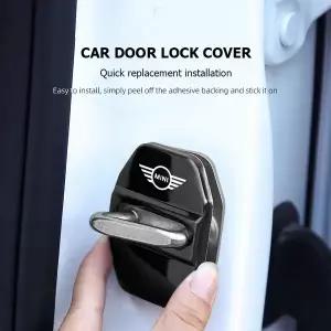 자동차휠캡 4Pcs 자동차 도어 잠금 커버 미니 소형 원 쿠퍼 JCW 컨트리맨 클럽맨 카브리오 페이스맨 쿠페