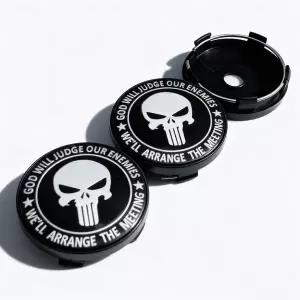 자동차휠캡 4개 해골 모양 로고 엠블럼 배지 자동차 휠 센터 캡 60MM 56MM 허브 림 허브캡 먼지 커버 교체
