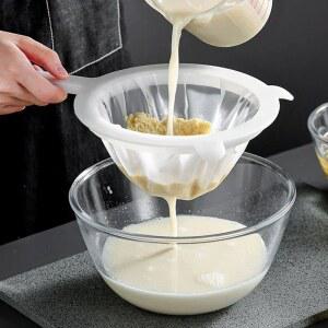 200 메쉬 주방 스트레이너 필터 체 나일론 스푼 두유 주스 요구르트 가제트