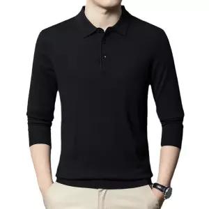 남성 댄디 폴라 니트 양털 스웨터 얇은 카라넥 긴팔 솔리드 스포M3