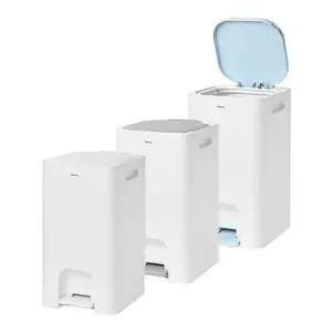 자동 홈리빙 인테리어 이동식핸들 페달형 대형휴지통 20L