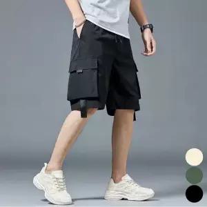 남자 포켓 여름 카고 반바지 5부 허리밴딩 5부팬츠 아웃도어 레저팬츠 밴딩 면바지