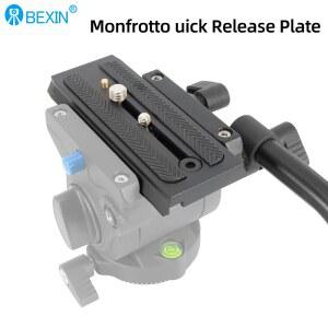 카메라 플레이트 퀵 릴리스 샷 삼각대 마운트 슬라이드 레일 Manfrotto 500AH 유체 DSLR 카메라용
