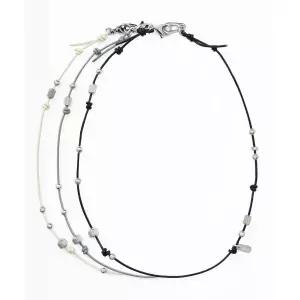 매장정품 ACHA 리얼 레더  써지컬스틸 쓰레드 목걸이 _ 3color