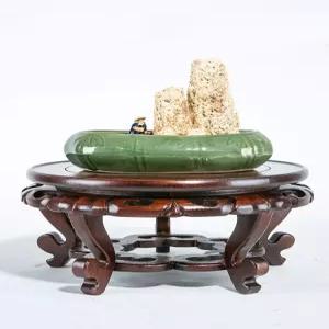 원목 받침대 도자기 거실 닭날개나무 옥기 분재 공예품 원형 내경