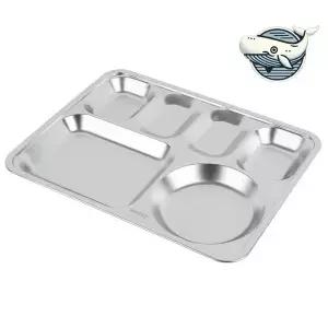 [하프클럽/브이와이]스텐 간편식판 원형 스틸 음식 급식식판 접시