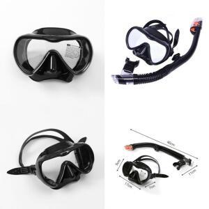 물안경 세트 물놀이 스노쿨링 잠수경 블랙
