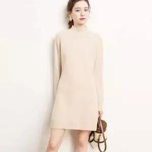 반목 스타일 소프트한 니트 베이직 겨울 원피스